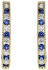 1.33CT DIAMOND & AAA SAPPHIRE 18KT YELLOW GOLD 3D MILGRAIN HANGING EARRINGS