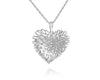 ESTATE .17CT ROUND DIAMOND 14KT WHITE GOLD 3D FUN DOUBLE HEART PAVE LOVE PENDANT