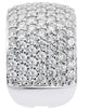 EXTRA LARGE 3.48CT DIAMOND 14KT WHITE GOLD MULTI ROW PAVE ROUND ANNIVERSARY RING