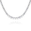 LARGE 18.19CT DIAMOND 18K WHITE GOLD 3D 3 PRONG ROUND ETERNITY TENNIS NECKLACE