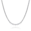 LARGE 18.19CT DIAMOND 18K WHITE GOLD 3D 3 PRONG ROUND ETERNITY TENNIS NECKLACE