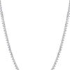 LARGE 18.19CT DIAMOND 18K WHITE GOLD 3D 3 PRONG ROUND ETERNITY TENNIS NECKLACE