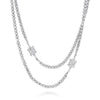 LARGE 22.57CT DIAMOND 18K WHITE GOLD FLOWER BY THE YARD ETERNITY TENNIS NECKLACE
