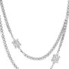 LARGE 22.57CT DIAMOND 18K WHITE GOLD FLOWER BY THE YARD ETERNITY TENNIS NECKLACE