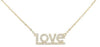 ESTATE .23CT DIAMOND 18KT YELLOW GOLD 3D CLASSIC LOVE NECKLACE
