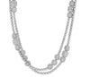 LARGE 20.90CT ROUND & BAGUETTE DIAMOND 18KT WHITE GOLD CLUSTER COCKTAIL NECKLACE
