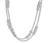 LARGE 20.90CT ROUND & BAGUETTE DIAMOND 18KT WHITE GOLD CLUSTER COCKTAIL NECKLACE