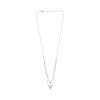 ESTATE .24CT DIAMOND 14KT WHITE GOLD 3D CLASSIC DOUBLE HEART LOVE NECKLACE