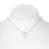 ESTATE .16CT DIAMOND 14KT WHITE GOLD 3D CLASSIC SINGLE HEART LOVE NECKLACE