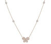 1.10CT DIAMOND 18KT ROSE GOLD 3D CLASSIC BUTTERFLY DOUBLE HEART LOVE NECKLACE
