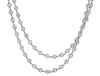 LARGE 16.77CT DIAMOND 18KT WHITE GOLD DOUBLE STRAND BY THE YARD BEZEL NECKLACE
