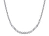 ESTATE LARGE 2.80CT DIAMOND 18KT WHITE GOLD 3D ROUND CLASSIC TENNIS NECKLACE