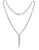 ESTATE 3.09CT DIAMOND 18KT WHITE GOLD 3D TWO ROW CLASSIC LARIAT TENNIS NECKLACE