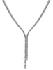 ESTATE 3.09CT DIAMOND 18KT WHITE GOLD 3D TWO ROW CLASSIC LARIAT TENNIS NECKLACE