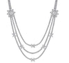 LARGE 10.71CT DIAMOND 18KT WHITE GOLD MULTI STRAND FLOWER BY THE YARD NECKLACE