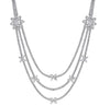 LARGE 10.71CT DIAMOND 18KT WHITE GOLD MULTI STRAND FLOWER BY THE YARD NECKLACE