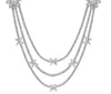 LARGE 10.71CT DIAMOND 18KT WHITE GOLD MULTI STRAND FLOWER BY THE YARD NECKLACE