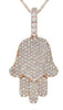 ESTATE .90CT DIAMOND 18KT ROSE GOLD 3D LUCKY CHAMSA HAMSA FLOATING PENDANT
