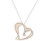 .63CT ROUND DIAMOND 18KT ROSE GOLD 3D CLASSIC OPEN HEART FLOATING LOVE PENDANT