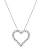 ESTATE 1.23CT DIAMOND 18KT WHITE GOLD 3D CLASSIC OPEN HEART ROUND LOVE PENDANT