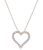 ESTATE 1.24CT DIAMOND 18KT ROSE GOLD 3D CLASSIC OPEN HEART ROUND LOVE PENDANT