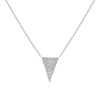 ESTATE .27CT ROUND DIAMOND 18KT WHITE GOLD 3D PAVE TRIANGULAR LOVE NECKLACE