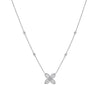 .51CT DIAMOND 18KT WHITE GOLD ROUND & MARQUISE FLOWER BY THE YARD LOVE NECKLACE