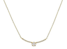 .44CT DIAMOND 18KT YELLOW GOLD 3D ROUND & MARQUISE PRINCESS FLOWER BAR NECKLACE