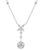 .87CT DIAMOND 18K WHITE GOLD ROUND & MARQUISE FLOWER BY THE YARD LARIAT NECKLACE