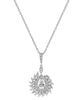 .86CT DIAMOND 18KT WHITE GOLD 3D MULTI SHAPE TEAR DROP FLOWER FLOATING PENDANT