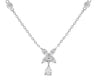 ESTATE .40CT DIAMOND 18KT WHITE GOLD 3D FLOWER TEAR DROP BY THE YARD NECKLACE