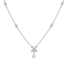 ESTATE .40CT DIAMOND 18KT WHITE GOLD 3D FLOWER TEAR DROP BY THE YARD NECKLACE