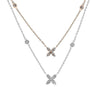 ESTATE .39CT DIAMOND 18KT WHITE & ROSE GOLD 3D BY THE YARD X FLOWER FUN NECKLACE