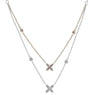ESTATE .39CT DIAMOND 18KT WHITE & ROSE GOLD 3D BY THE YARD X FLOWER FUN NECKLACE