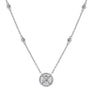 ESTATE .39CT DIAMOND 18KT WHITE GOLD 3D ROUND HALO CLASSIC BY THE YARD NECKLACE