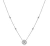 ESTATE .39CT DIAMOND 18KT WHITE GOLD 3D ROUND HALO CLASSIC BY THE YARD NECKLACE