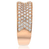 WIDE .98CT DIAMOND 18KT ROSE GOLD 3D MULTI ROW CLASSIC WEDDING ANNIVERSARY RING