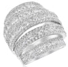 EXTRA LARGE 5.24CT DIAMOND 18KT WHITE GOLD MULTI ROW MULTI RING ANNIVERSARY RING