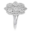 ESTATE LARGE 1.95CT DIAMOND 14KT WHITE GOLD 3D FLOWER STAR COCKTAIL RING