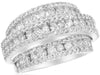 ESTATE WIDE 2.76CT DIAMOND 18KT WHITE GOLD 3D MULTI ROW ROUND ANNIVERSARY RING
