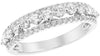 ESTATE WIDE .79CT DIAMOND 18KT WHITE GOLD 3D THREE ROW CLASSIC ANNIVERSARY RING