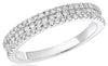 .49CT DIAMOND 14KT WHITE GOLD ROUND CLASSIC 3 ROW SEMI ETERNITY ANNIVERSARY RING