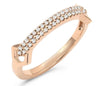 ESTATE .14CT DIAMOND 18KT ROSE GOLD 3D CLASSIC DOUBLE ROW FUN RING