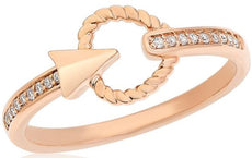 ESTATE .07CT DIAMOND 18KT ROSE GOLD 3D BOW AND ARROW FUN LOVE RING