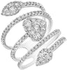 LARGE 1.57CT DIAMOND 18KT WHITE GOLD MULTI ROW MULTI SHAPE CRISS CROSS FUN RING