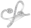 ESTATE .69CT DIAMOND 14KT WHITE GOLD 3D CRISS CROSS SNAKE RING