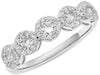 ESTATE .72CT DIAMOND 14KT WHITE GOLD 5 STONE ROUND HALO CLASSIC ENGAGEMENT RING