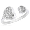 ESTATE .24CT DIAMOND 18KT WHITE GOLD CLASSIC PAVE ETOILE DOUBLE HEART LOVE RING