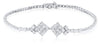 ESTATE .91CT DIAMOND 18KT WHITE GOLD 3D PAVE DOUBLE SQUARE FUN TENNIS BRACELET
