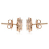 ESTATE .96CT DIAMOND 18KT ROSE GOLD 3D ROUND CLUSTER CLASSIC HALO STUD EARRINGS